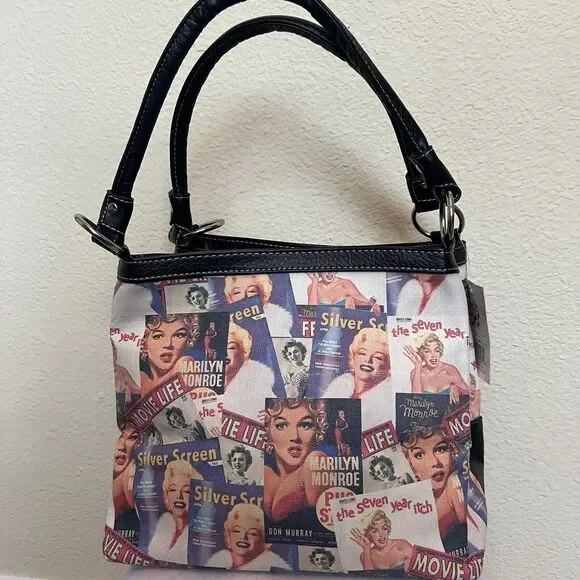 NWT Radio Days Marilyn Monroe Women Black Shoulder Bag - Picture 3 of 7